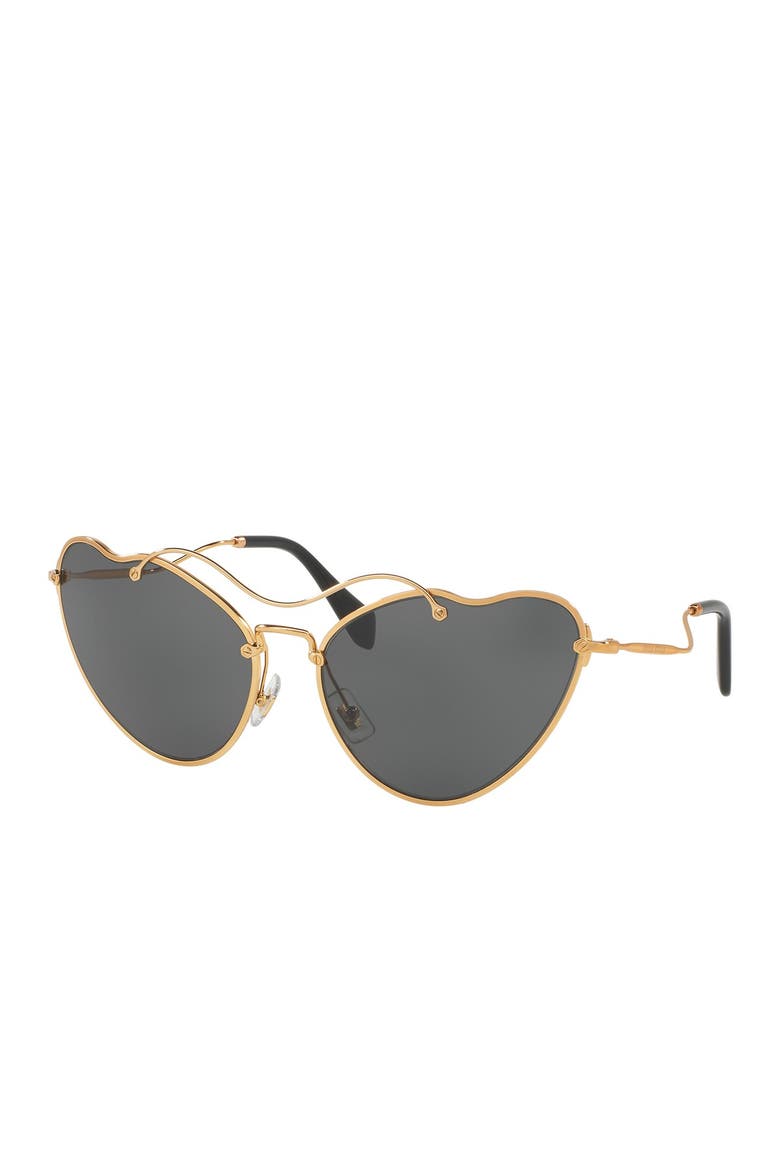 Butterfly 55mm Metal Frame Sunglasses, Alternate, color, GREY