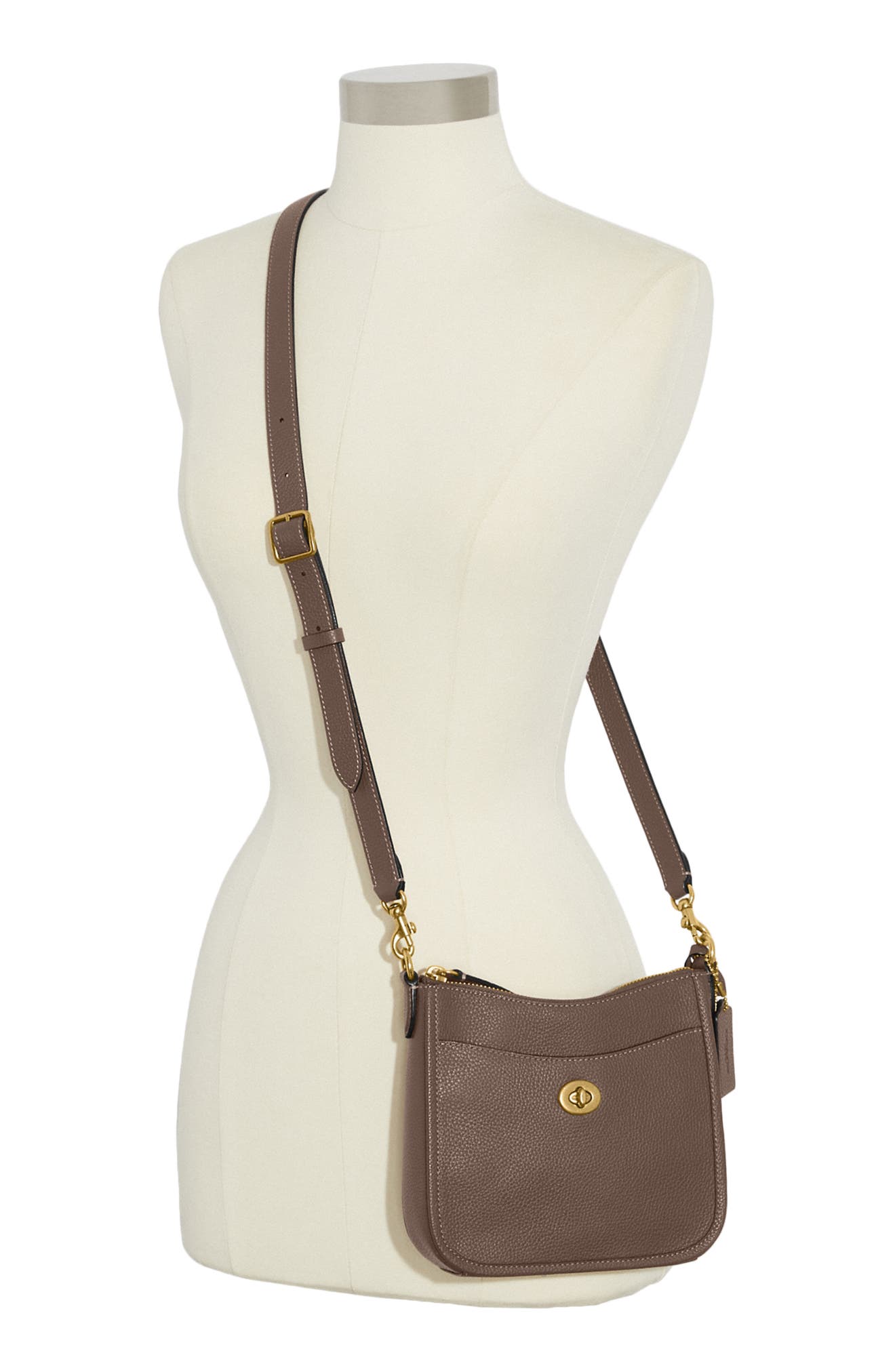 Chaise 10 Leather Crossbody Bag, Alternate, color, B4/ DARK STONE