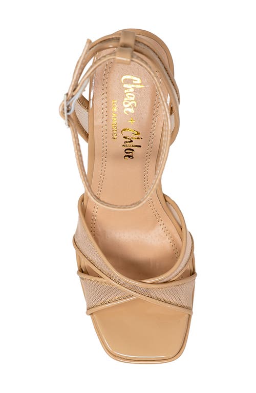 Chase & Chloe Chase And Chloe Talsa Platform Sandal In Beige Patent