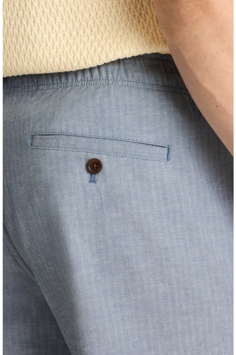 Nomad Herringbone Cotton & Linen Shorts, Alternate, color, LIGHT BLUE HERRINGBONE LINEN