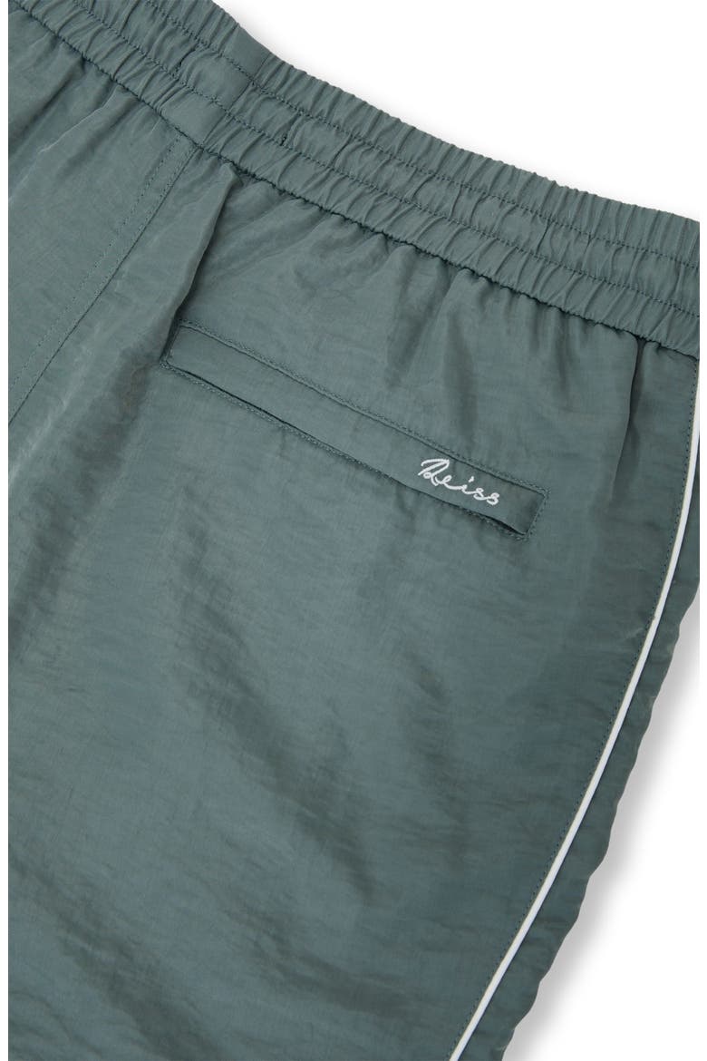 Breeze Piped Nylon Swim Trunks, Alternate, color, SAGE GREEN