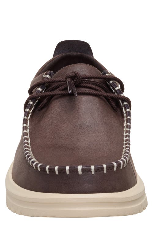 Hey Dude Wally Next Leather Lace-up Shoe In Brown