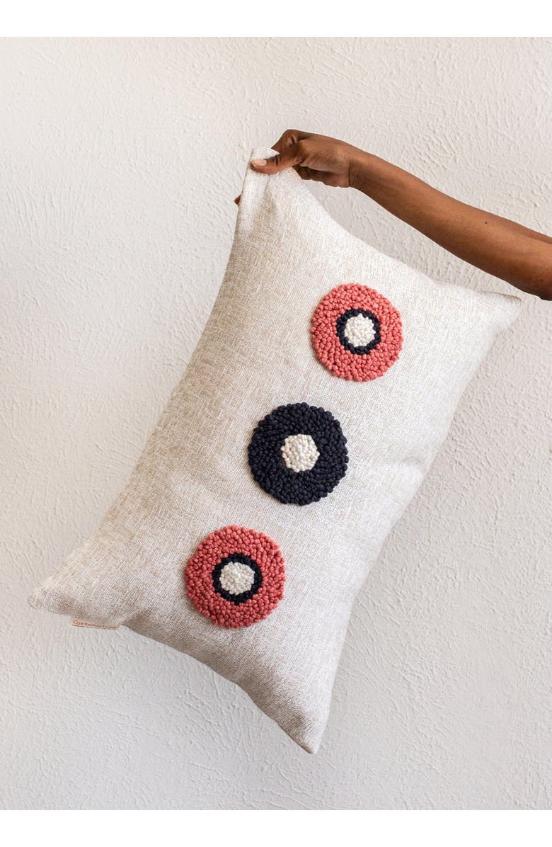 kanju Interiors AfriScandi Circles Throw Pillow - Lumbar - with Insert, Main, color, Natural