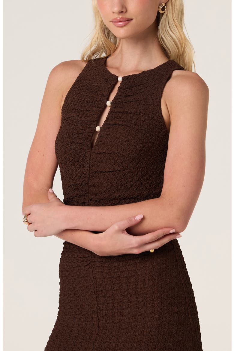 Skyla Sleeveless Midi Dress, Alternate, color, BROWN