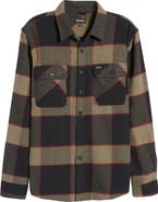 Brixton Bowery Slim Fit Plaid Flannel Button-Up Shirt