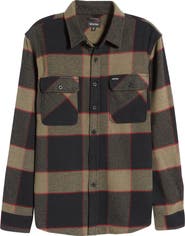 Brixton Bowery Regular Fit Plaid Flannel Button-Up Shirt