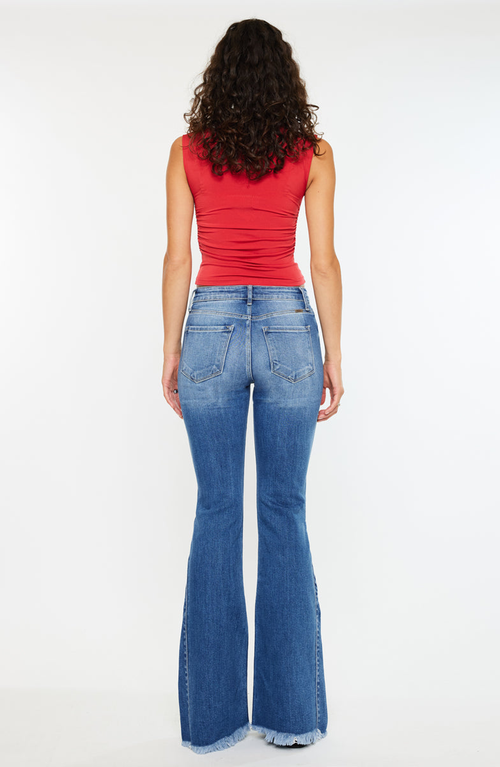 Kancan Rila High Rise Flare Jeans In Blue