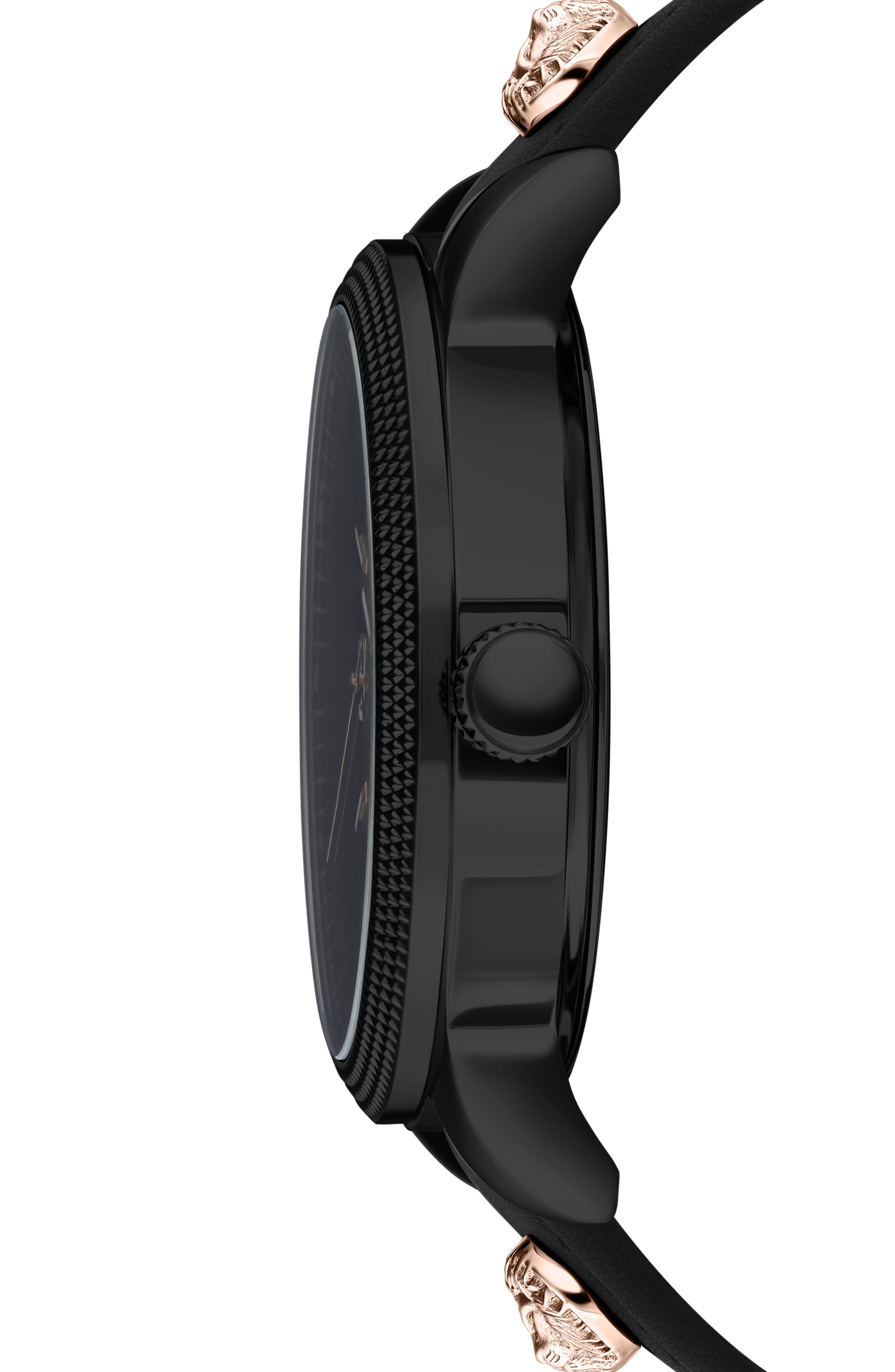 Reale Leather Strap Watch, 44mm
