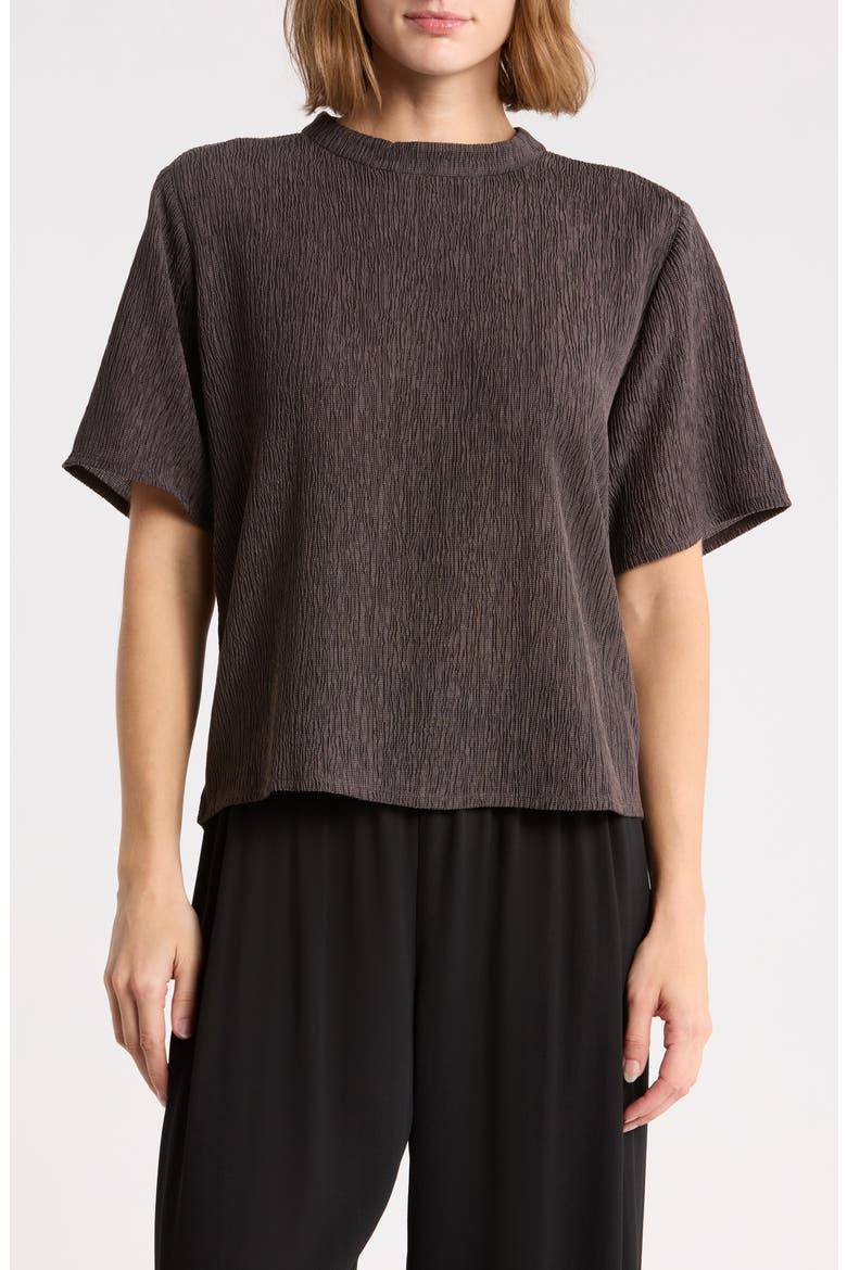 Crinkled Short Sleeve Top, Main, color, RYE