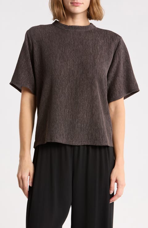 Crinkled Short Sleeve Top