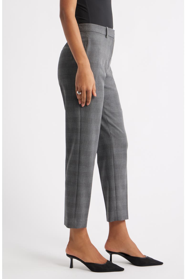 The Icon Plaid Cigarette Pants, Alternate, color, GREY GLEN PLAID