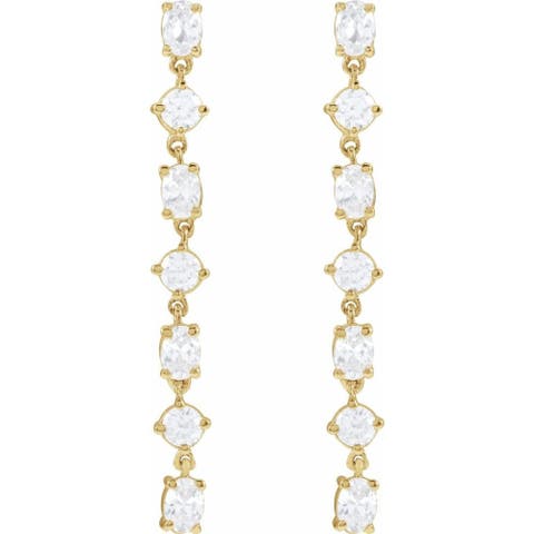 1 1/5 CT Lab-Grown Diamond Dangle Earrings in 14K Gold