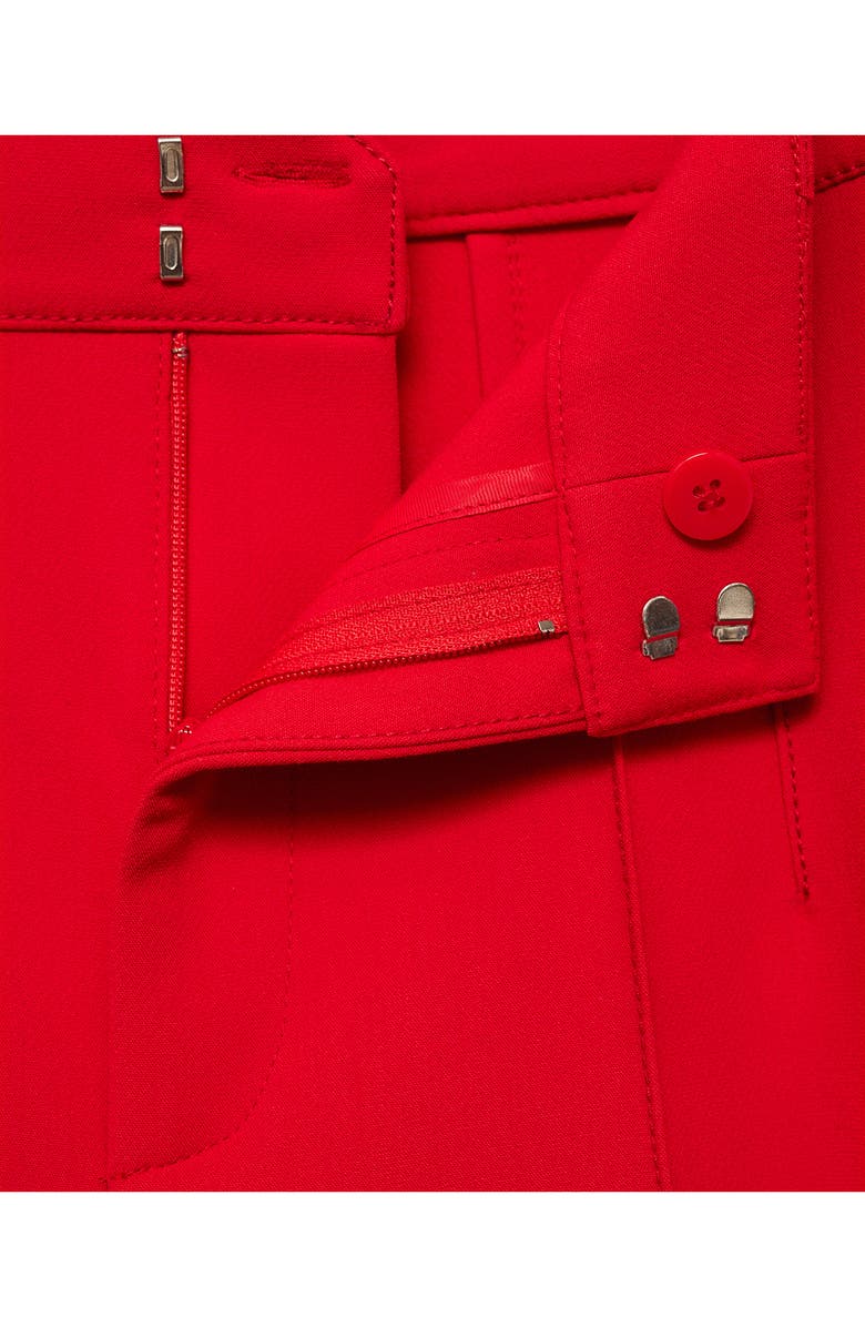 MANGO Decorative Seam Stretch Straight Leg Pants, Alternate, color, Red