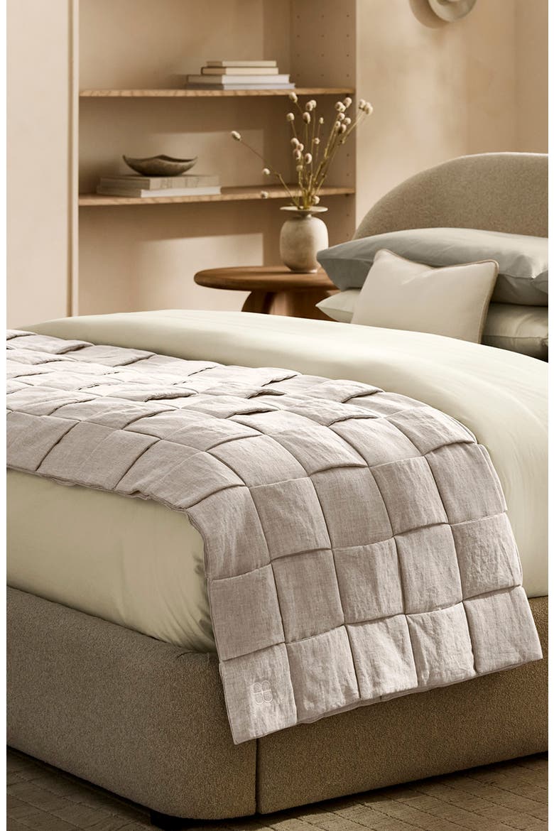 Icon Woven Linen Bed Runner, Alternate, color, MELANGE NATURAL