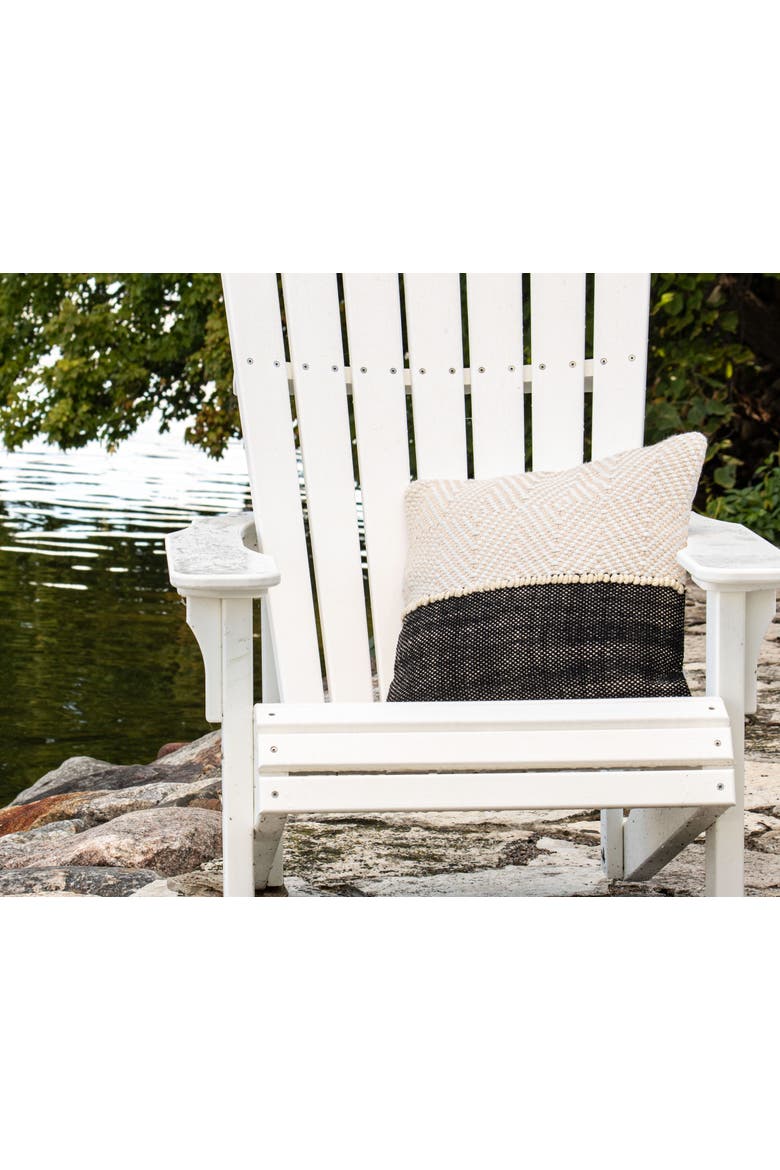Diamond Pattern Handwoven Outdoor Decorative Throw Pillow, 18.1" x 18.1", Alternate, color, Beige