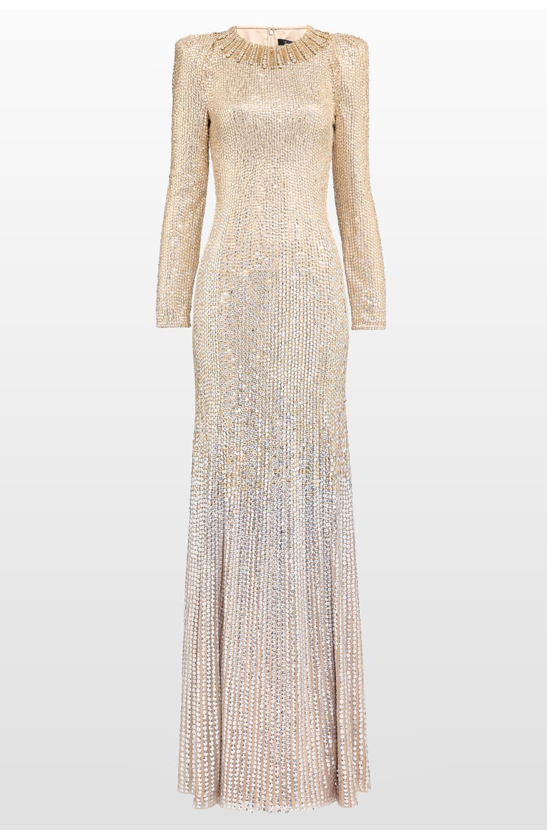 Jenny Packham Sisi sequin-embellished puff-sleeve gown, Main, color, Cashmere