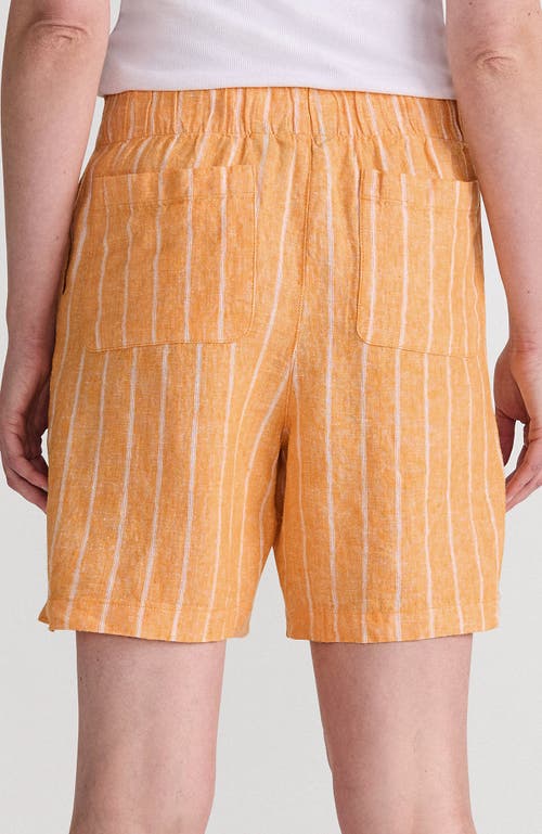 LANDS' END LANDS' END LINEN HIGH RISE PULL ON 7" SHORTS