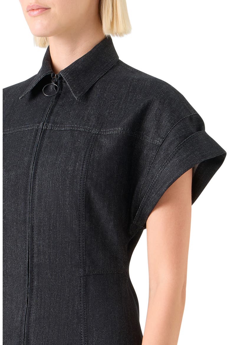 Structured Stretch Denim Shirtdress, Alternate, color, BLACK DENIM