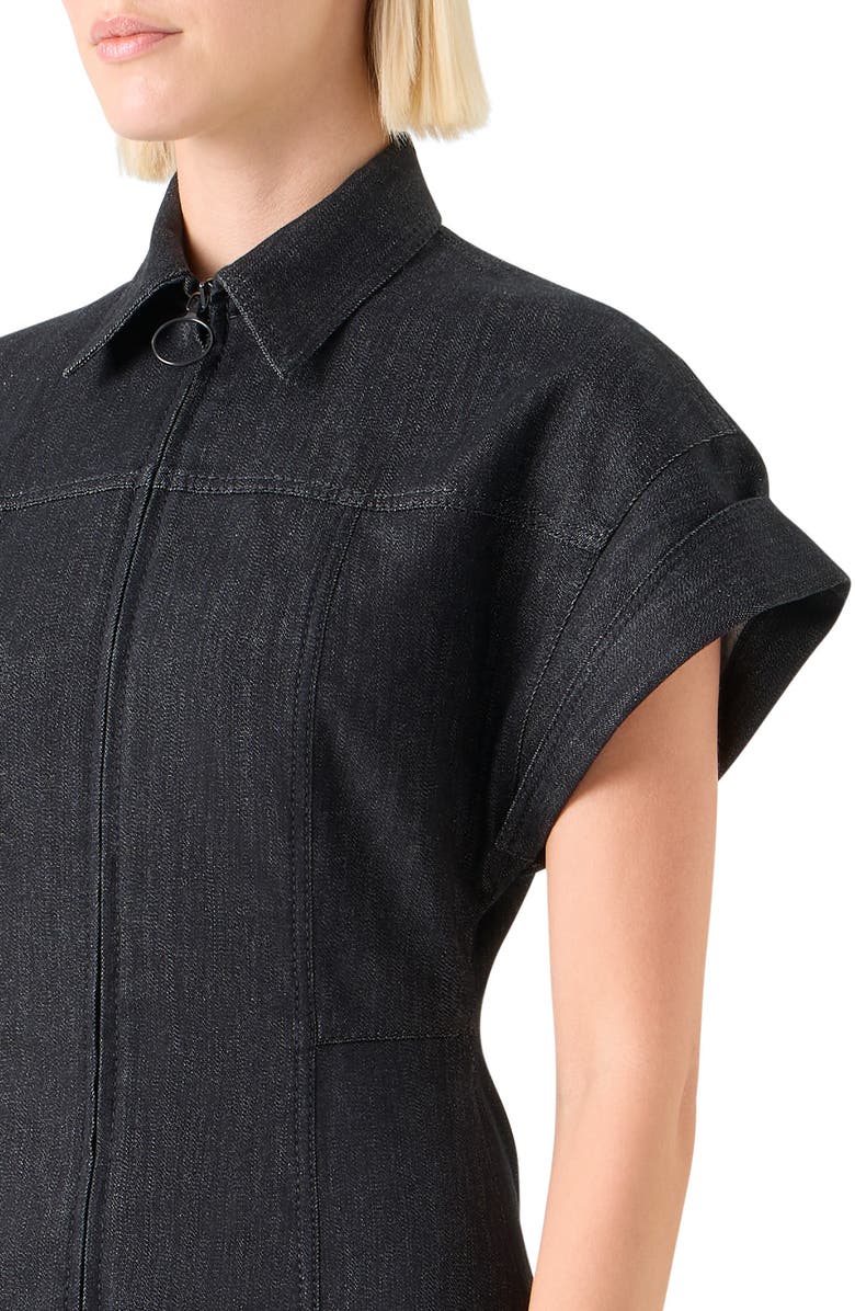 Akris punto Structured Stretch Denim Shirtdress, Alternate, color, Black Denim