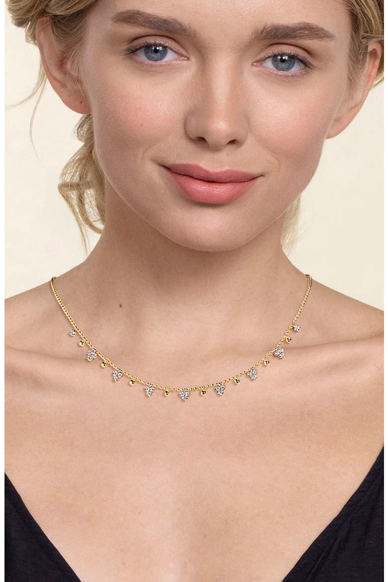 Bujukan Bead & Diamond Droplet Necklace, Alternate, color, TWO TONE