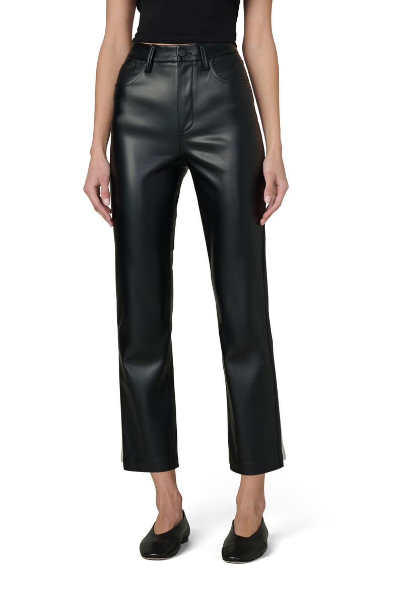 Lyra Slim Ankle Faux Leather Pants, Main, color, BLACK