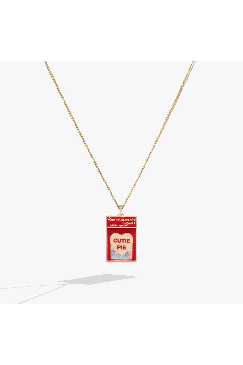 Sweethearts® Box Locket And Heart Charm Necklace, Alternate, color, Gold