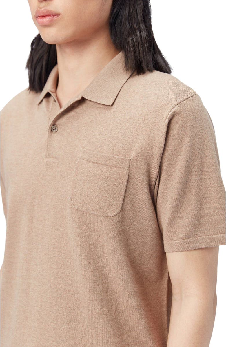 GOBI Mongolian Cashmere Men's Cotton Silk Cashmere Blend Polo Shirt, Alternate, color, Timber Wolf