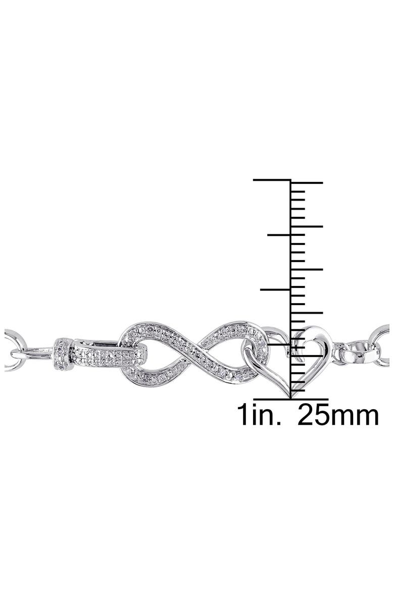 Diamond Heart Infinity Necklace & Bracelet Set, Alternate, color, SILVER
