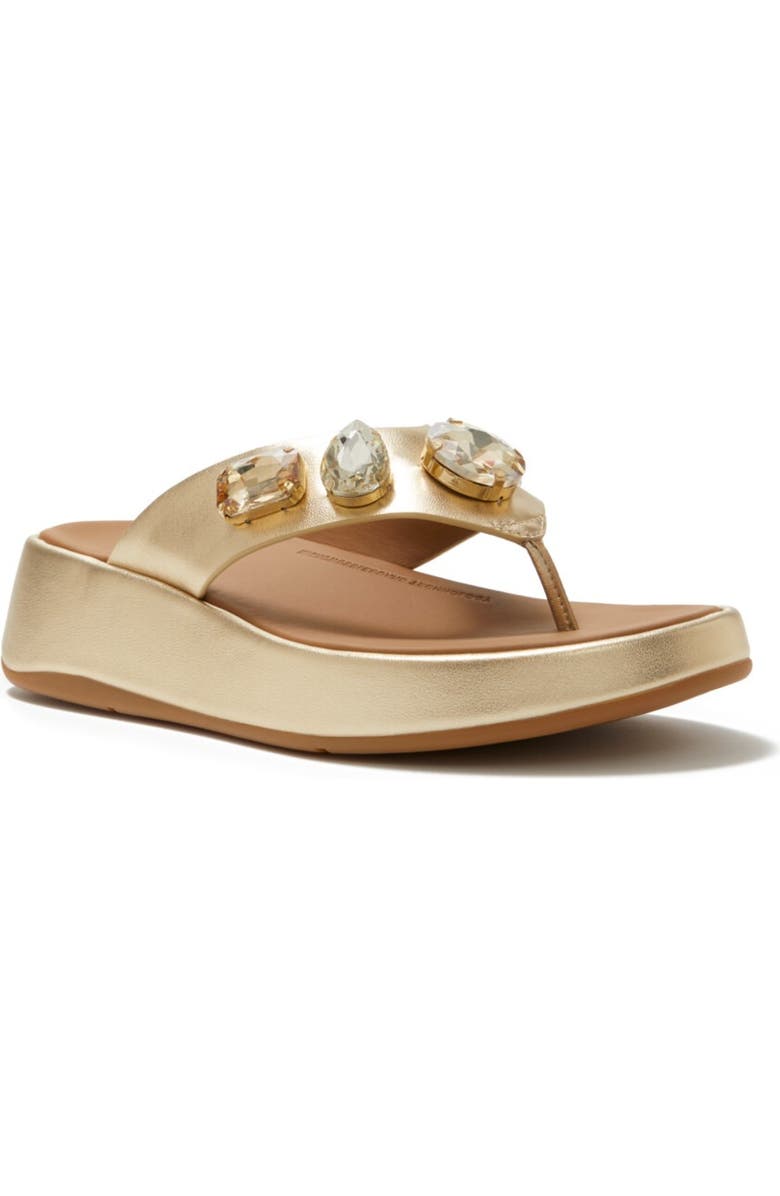 FitFlop F-Mode Ultra-Jewel TP Sandal, Main, color, Platino