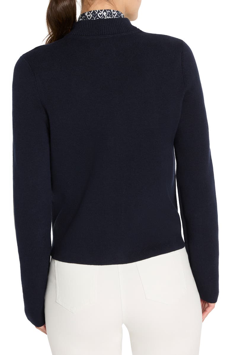 NIC+ZOE Knit Bomber Jacket, Alternate, color, Dark Indigo