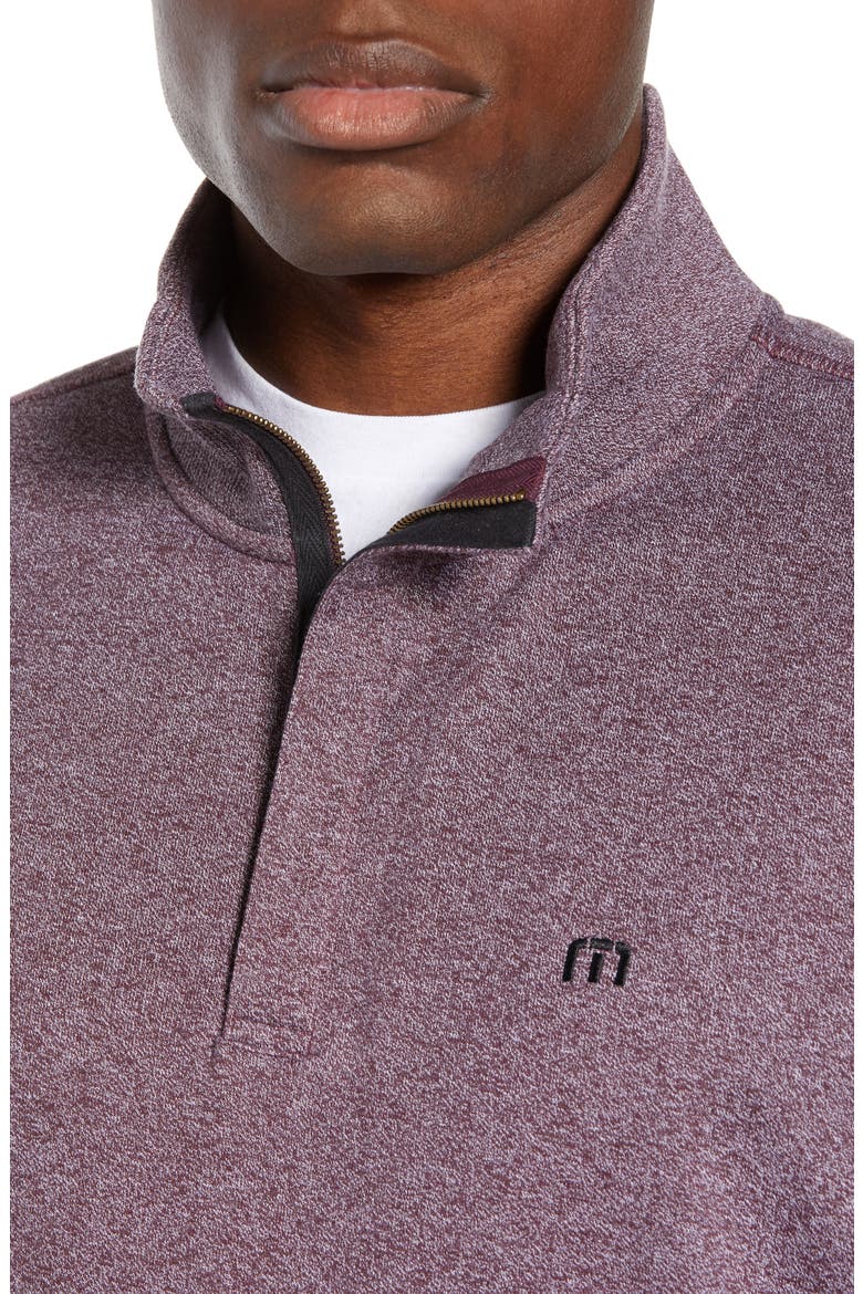 Hideaway Quarter Zip Pullover, Alternate, color, HEATHER WINETASTING