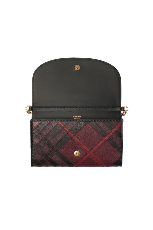 Burberry Highlands Chain Strap Wallet In Purple