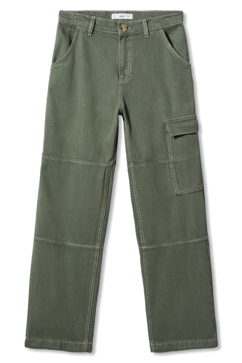 Mid Rise Straight Leg Cargo Jeans, Alternate, color, KHAKI