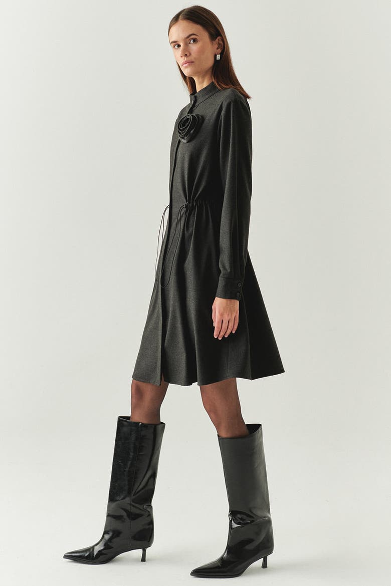 Denver High Neck Long Sleeve Dress, Alternate, color, GREY