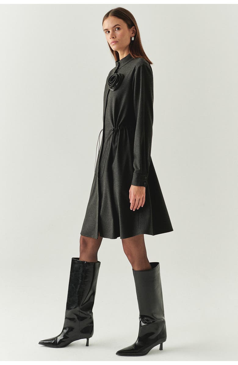 Exquise Denver High Neck Long Sleeve Dress, Alternate, color, Grey