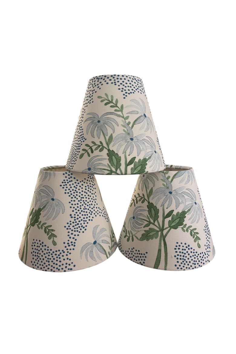 Blue Floral Sconce Shade in Pearl's Bouquet, Alternate, color, Blue