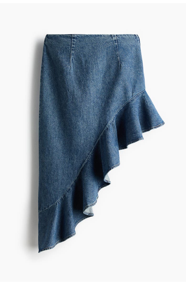 H&M Asymmetric denim skirt, Alternate, color, Denim Blue