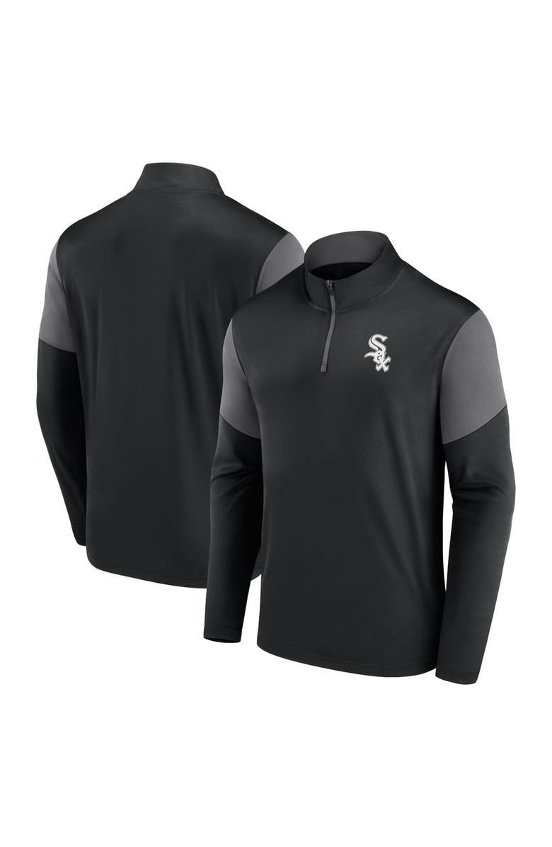 FANATICS Men's Fanatics Black Chicago White Sox Logo Quarter-Zip Top, Alternate, color, Black