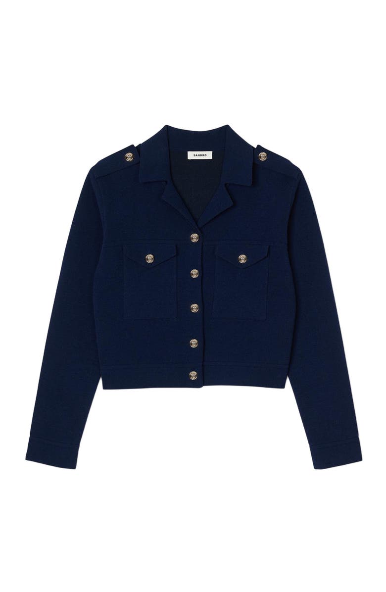 SANDRO Knit coatigan, Alternate, color, 