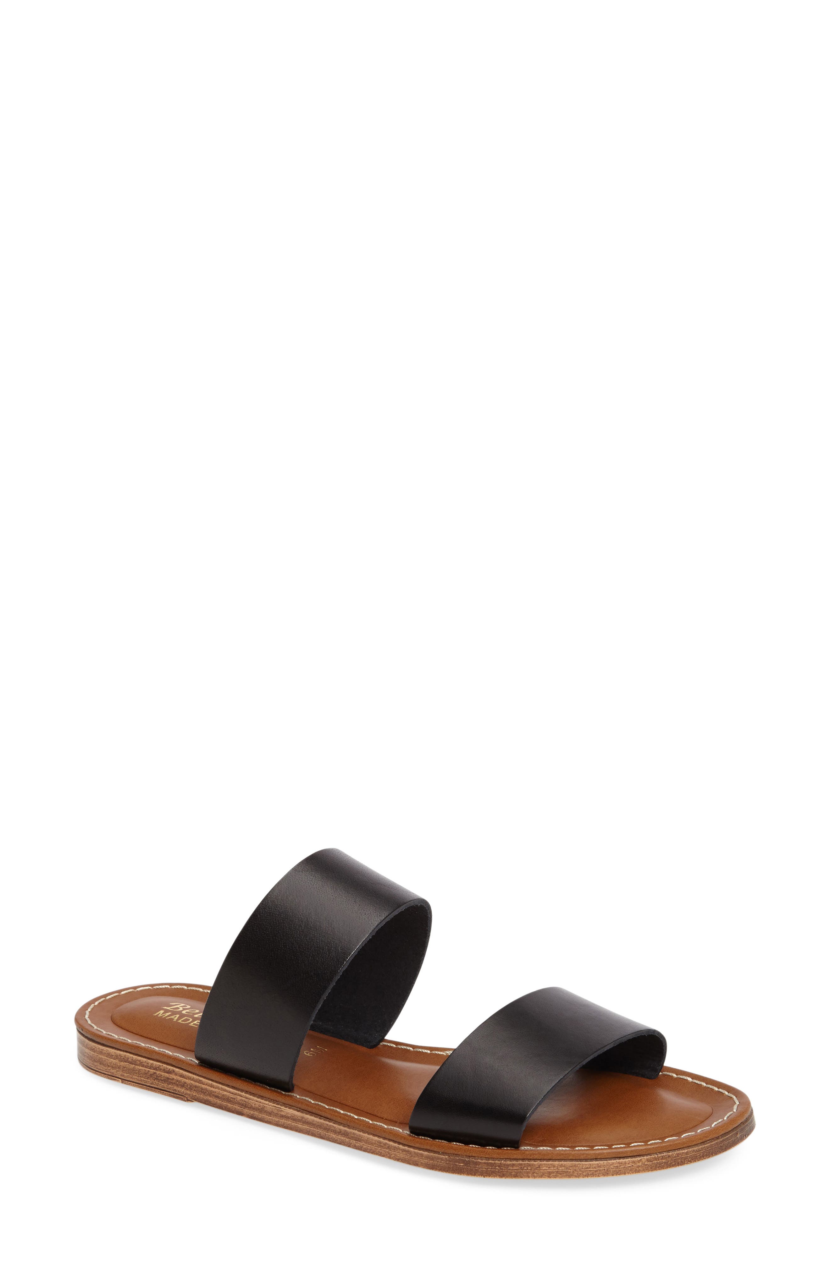 Imo Slide Sandal, Main, color, BLACK LEATHER