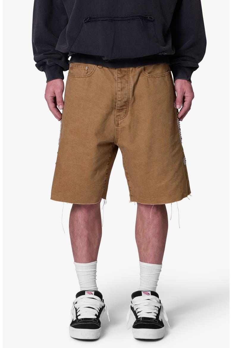 Mojave Raw Hem Canvas Shorts, Main, color, TAN
