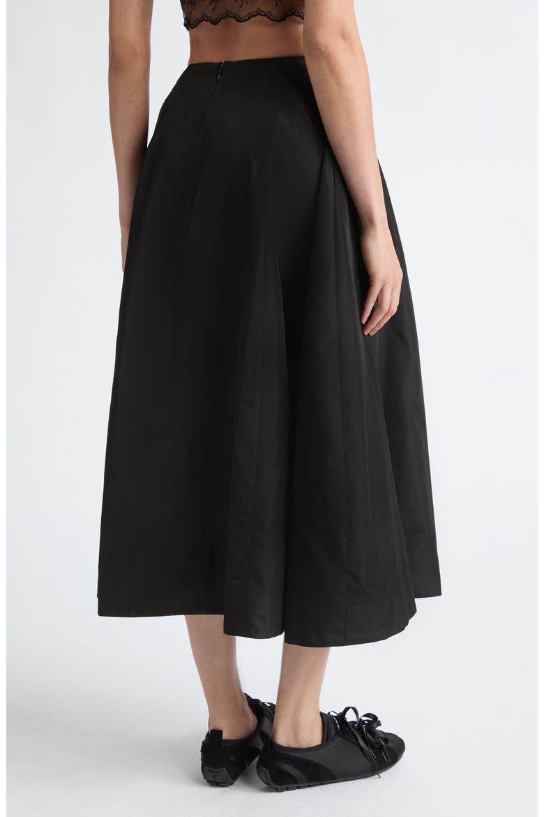 Sculpt Ripple Taffeta Midi Skirt, Alternate, color, BLACK