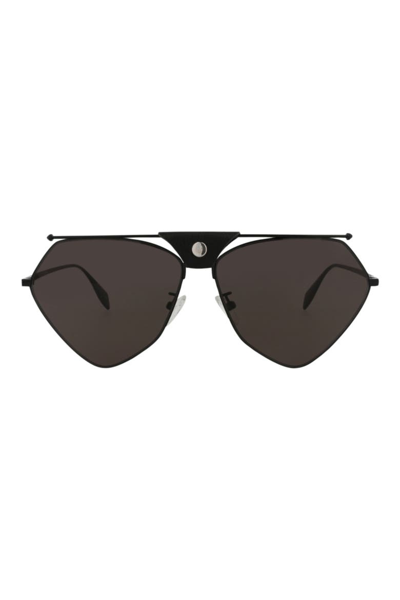 62mm Aviator Sunglasses, Main, color, BLACK BLACK GREY