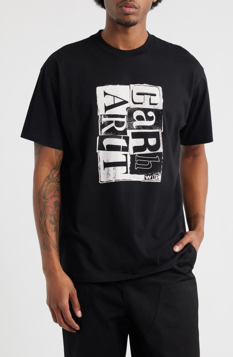 Carhartt Work In Progress Moving Letterpress Cotton Graphic T-Shirt, Main, color, Black