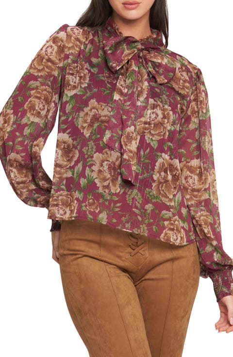 Floral Tie Neck Top