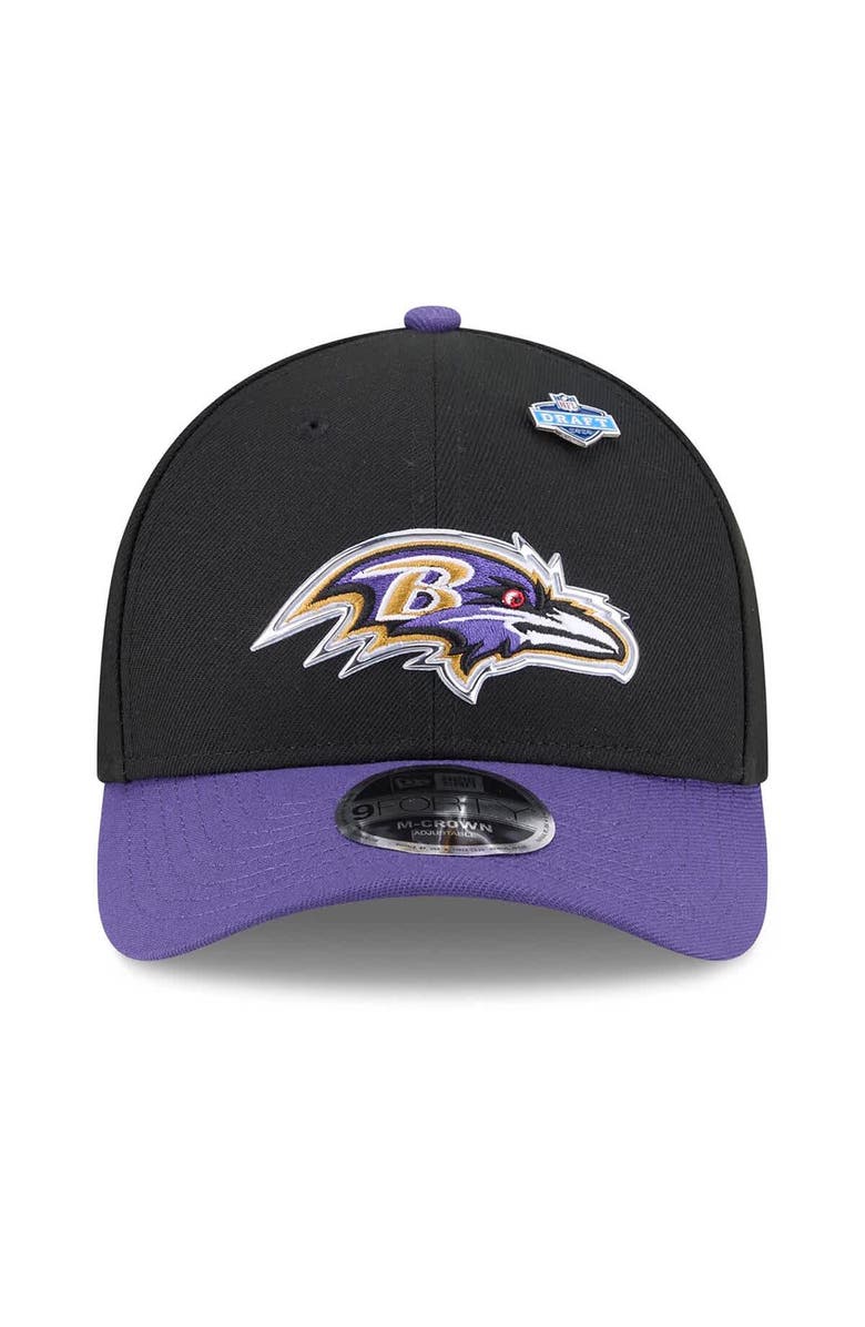 New Era Men's New Era  Black/Purple Baltimore Ravens 2026 NFL Draft 9FORTY M-Crown Adjustable Hat, Alternate, color, Black