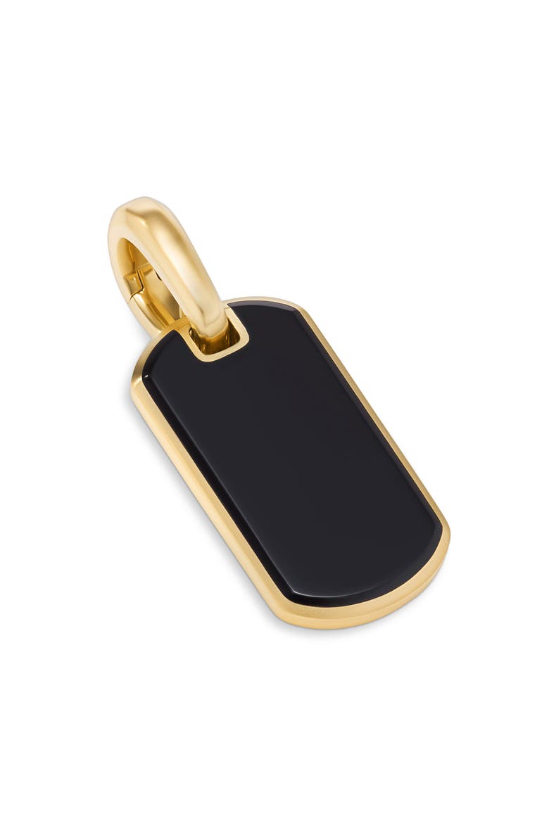 Men's Chevron Tag, 21mm, Alternate, color, 18K YELLOW GOLD/ BLACK ONYX