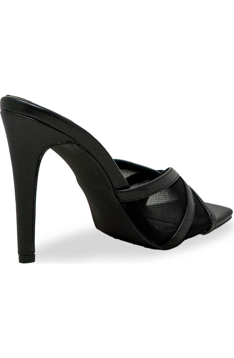 CHASE AND CHLOE Mesh Mule Stiletto Sandal, Alternate, color, Black