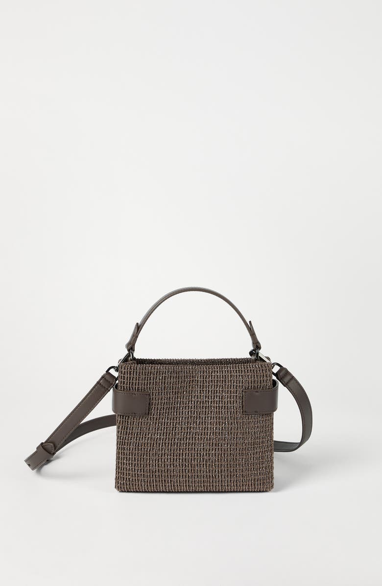 Brunello Cucinelli Small Top-Handle Essence bag, Alternate, color, Brown