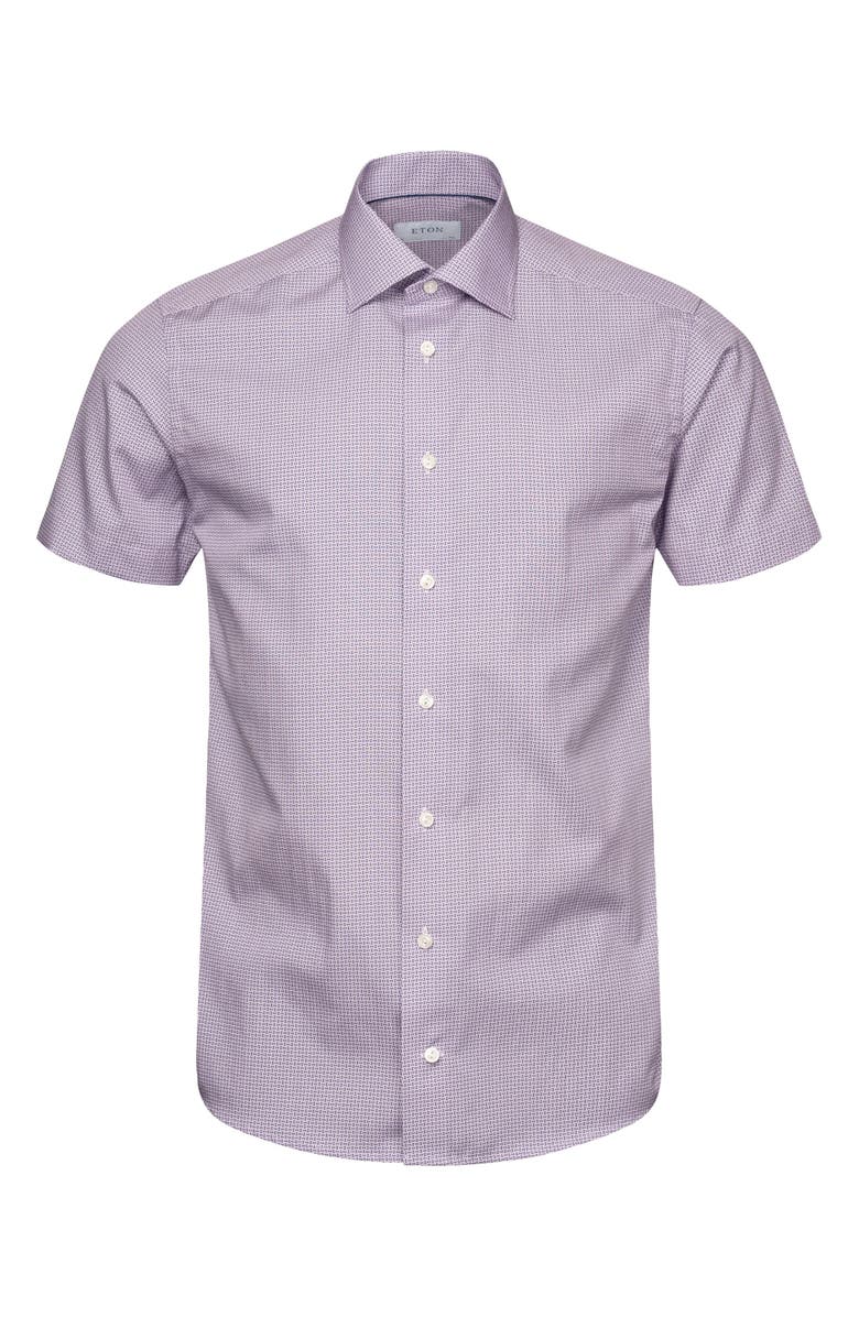 Eton Slim Fit Short Sleeve Shirt, Alternate, color, 